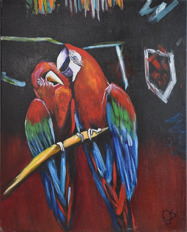 Parrots 16x20 oil