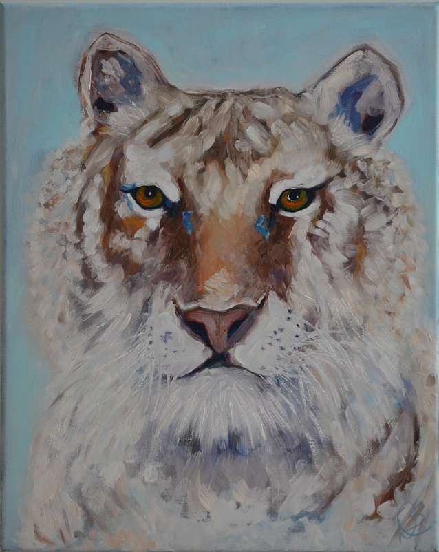White Tiger 16x20 oil